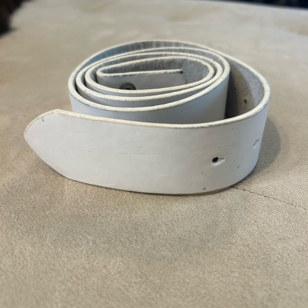 Chic White Leather Women's Belt for an exchangeable Buckle❤️M